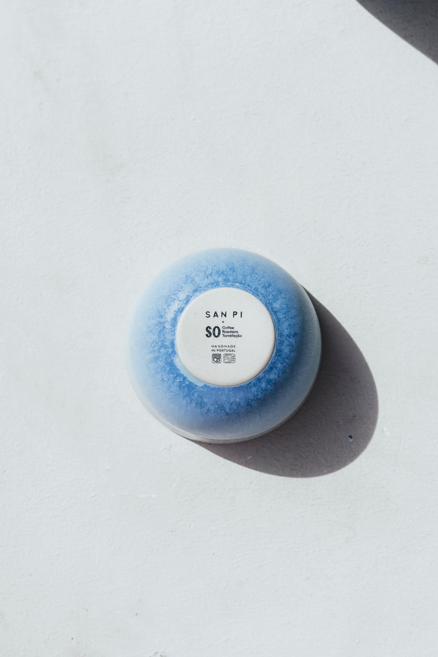 Copo SO COFFEE grande azul e cru