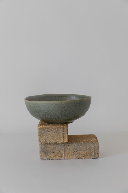 Matte Green Medium Circular Salad Bowl